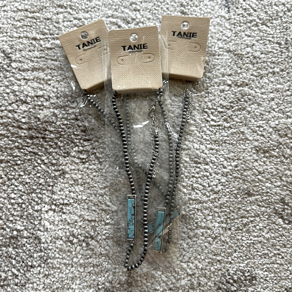 Tanie Beaded Navajo Necklace with Turquoise Bar